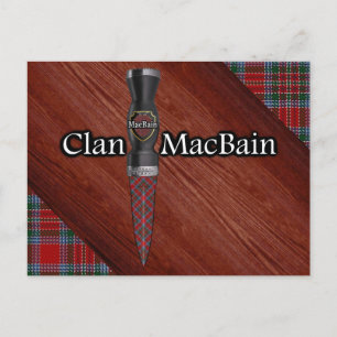 Clan MacBain Tartan Sgian Dubh Blade Postkarte