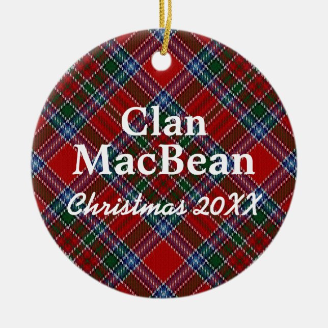 Clan MacBean Scottish Tartan Keramik Ornament (Vorne)