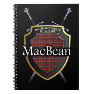 Clan MacBean Tartan Shield & Schwerter Notizblock