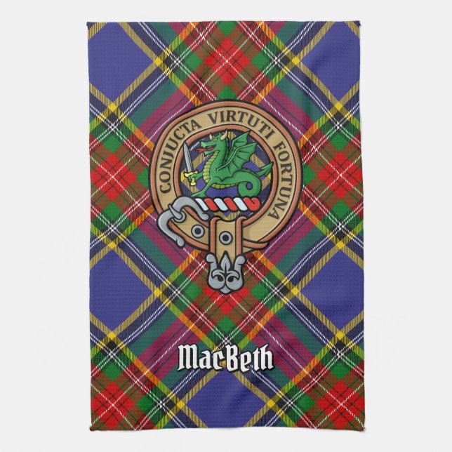 Clan MacBeth Crest Serviette de cuisine (Vertical)
