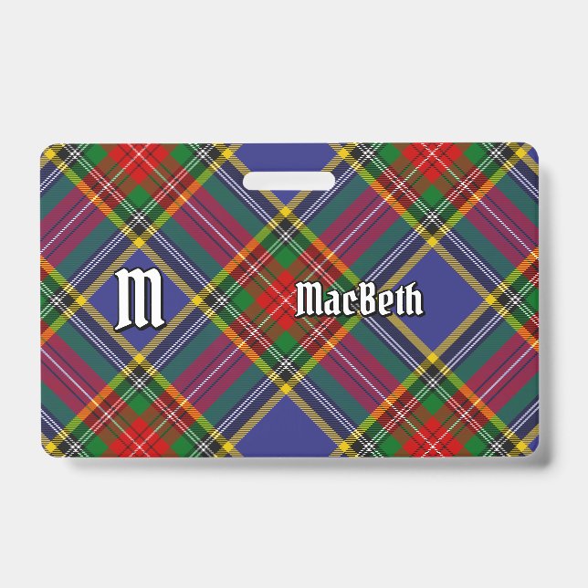 Clan MacBeth Tartan Abzeichen Ausweis (Vorderseite)