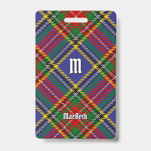 Clan MacBeth Tartan-Abzeichen Ausweis