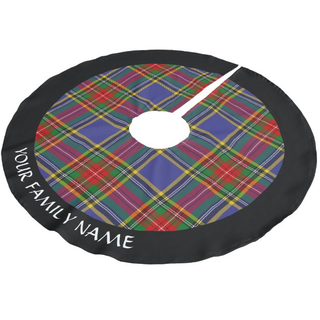 Clan MacBeth Tartan Brushed Polyester Tree Skirt Polyester Weihnachtsbaumdecke (Schrägansicht)