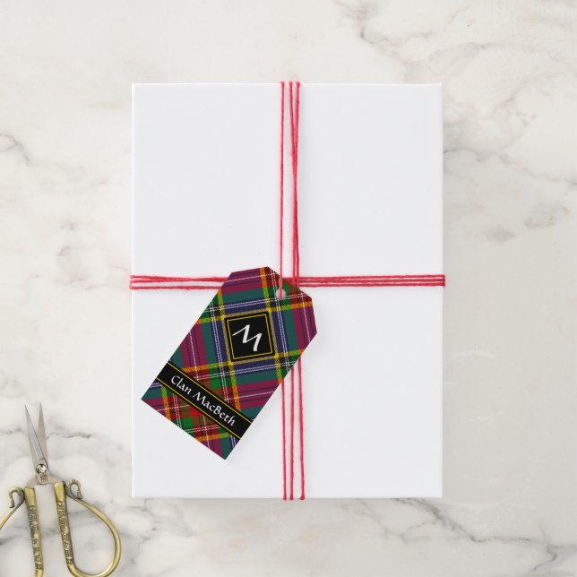 Clan MacBeth Tartan Geschenktasten Geschenkanhänger (Mit Garn)