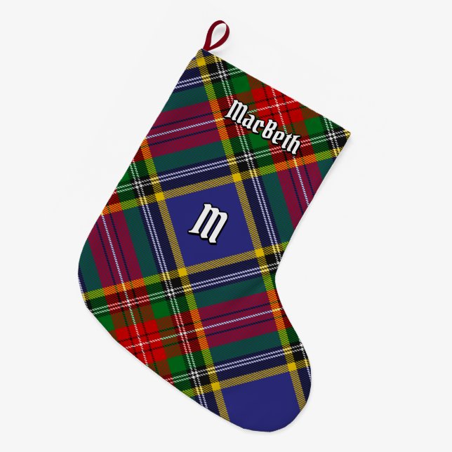 Clan MacBeth Tartan Weihnachts-Strumpf Großer Weihnachtsstrumpf (Vorderansicht (hängend))