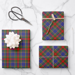 Clan MacBeth Tartan Wrapping Paper Sheets Geschenkpapier Set