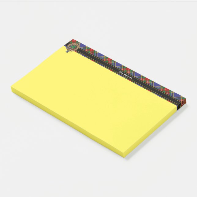 Clan MacBeth Wappen Notes Post-it Klebezettel (angewinkelt)