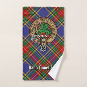 Clan MacBeth-Wappen über Tartan Badhandtuch Set