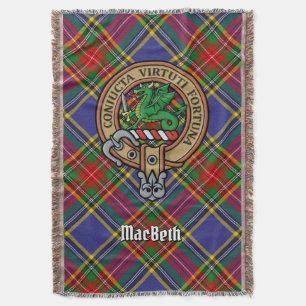Clan MacBeth-Wappen über Tartan Decke