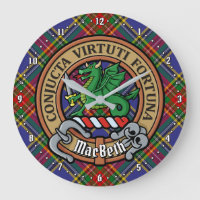 Clan MacBeth Wappen über Tartan