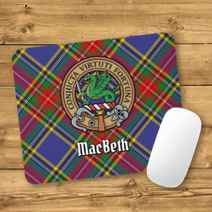Clan MacBeth Wappen über Tartan Mousepad