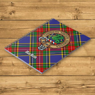 Clan MacBeth Wappen über Tartan Notizblock