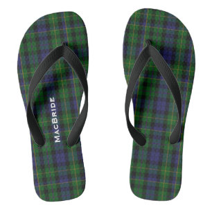 Clan MacBride Karierte Personalisierte Flip Flops