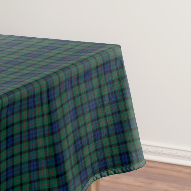Clan MacCallum Dark Blue und Green Scottish Tartan Tischdecke (Beispiel)