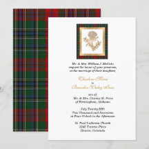 Clan MacClain Thistle Tartan Wedding Einladung