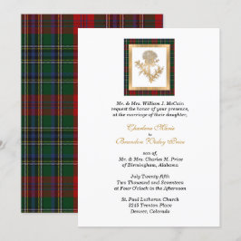 Clan MacClain Thistle Tartan Wedding Einladung