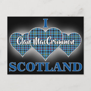 Clan MacCrimmon I Liebe Schottland Tartan Herz Postkarte