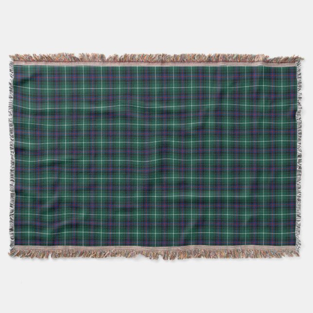 Clan MacDonald Dark Blue und Green Scottish Tartan Decke (Vorderseite)