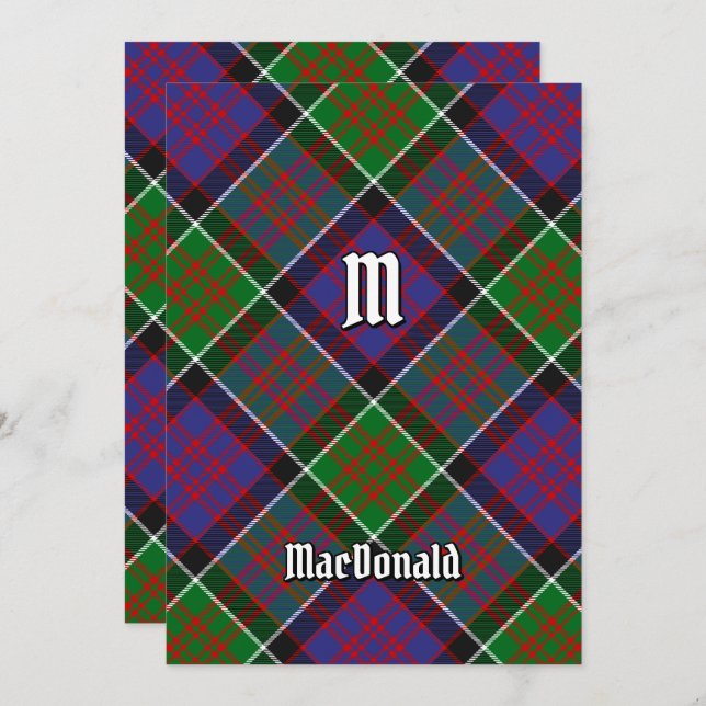 Clan MacDonald de Clanranald Tartan Invitation (Devant / Derrière)