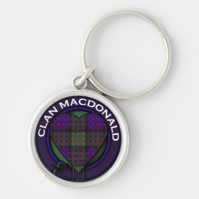 Clan Macdonald HerzTartanentwurf Schlüsselanhänger (Vorne)