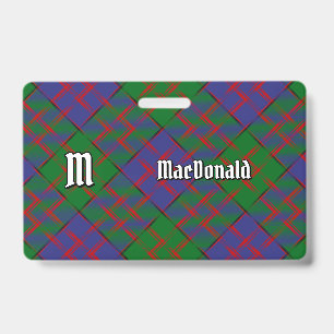 Clan MacDonald Tartan Abzeichen Ausweis