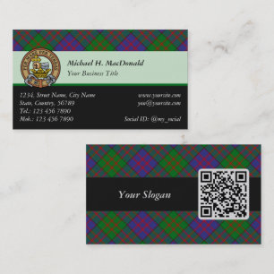Clan MacDonald Tartan Business Card Visitenkarte