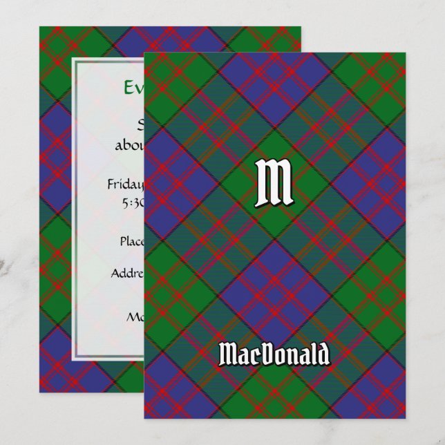 Clan MacDonald Tartan Einladung (Vorne/Hinten)