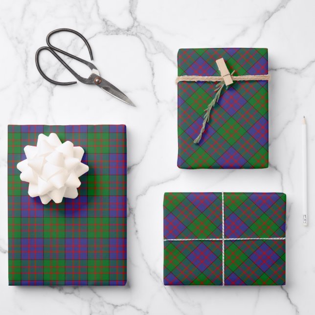 Clan MacDonald Tartan Envelopper les feuilles de p (Recto)