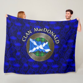 Clan MacDonald Tartan & Flag Fleecedecke