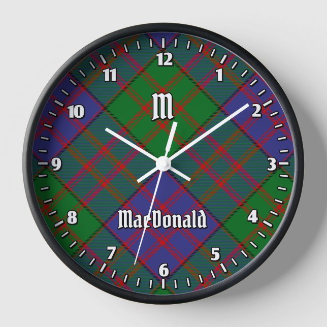 Clan MacDonald Tartan Large Clock Uhr (Vorderseite)