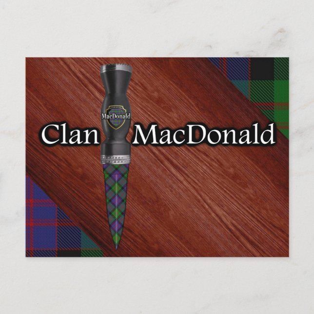 Clan MacDonald Tartan Sgian Dubh Blade Postkarte (Vorderseite)