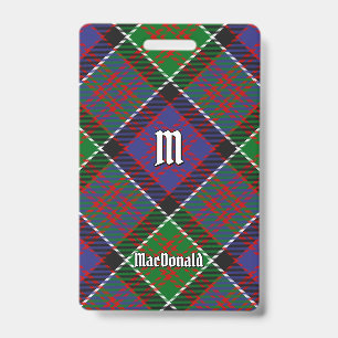 Clan MacDonald von Clanranald Tartan Abzeichen Ausweis