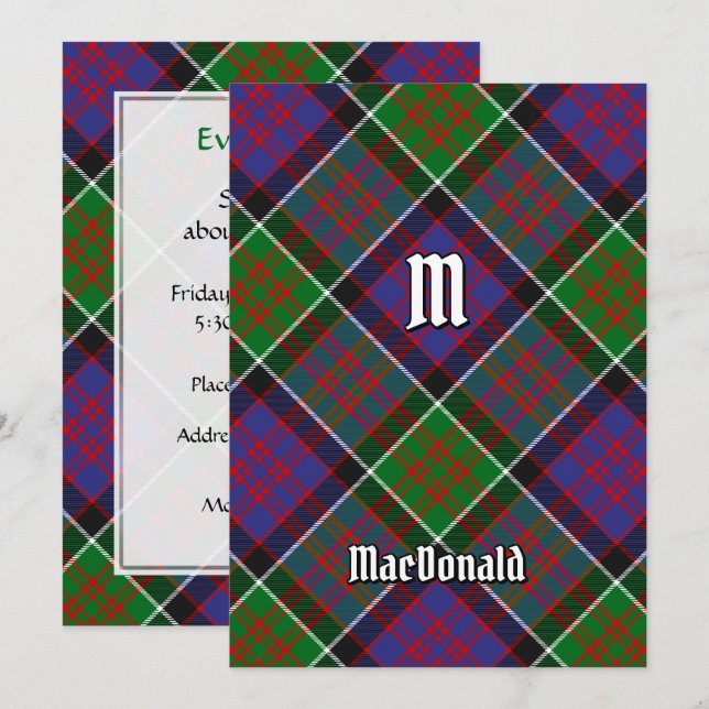 Clan MacDonald von Clanranald Tartan Einladung (Vorne/Hinten)