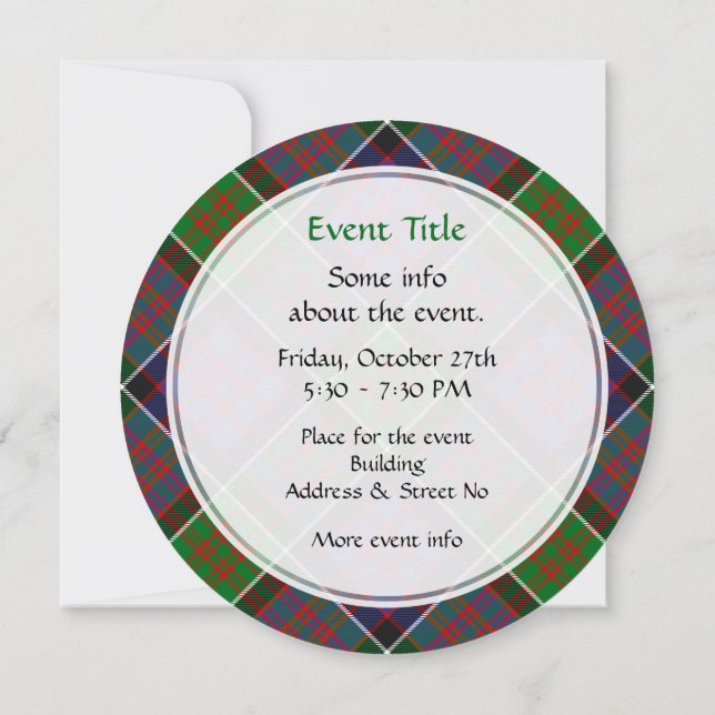 Clan MacDonald von Clanranald Tartan Einladung (Rückseite)