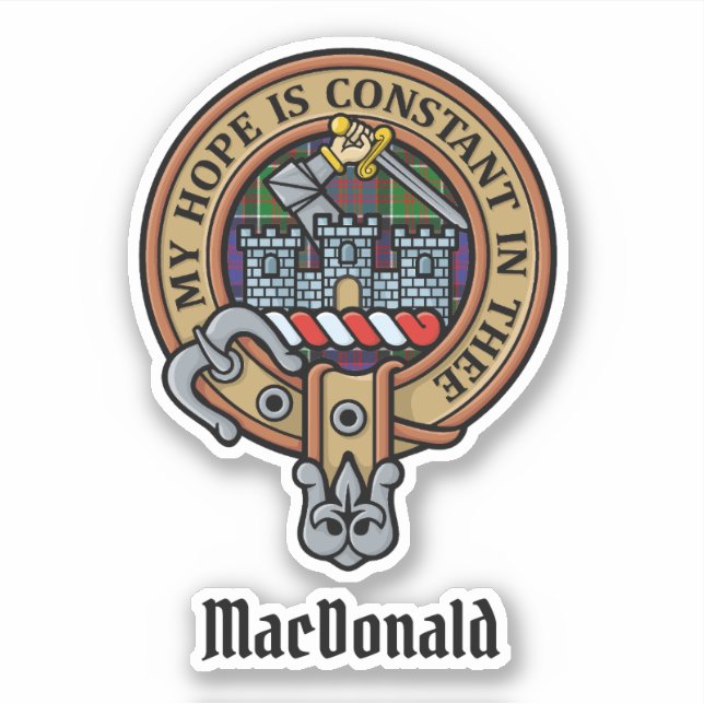 Clan MacDonald von Clanranald Wappen Sticker (Vorderseite)
