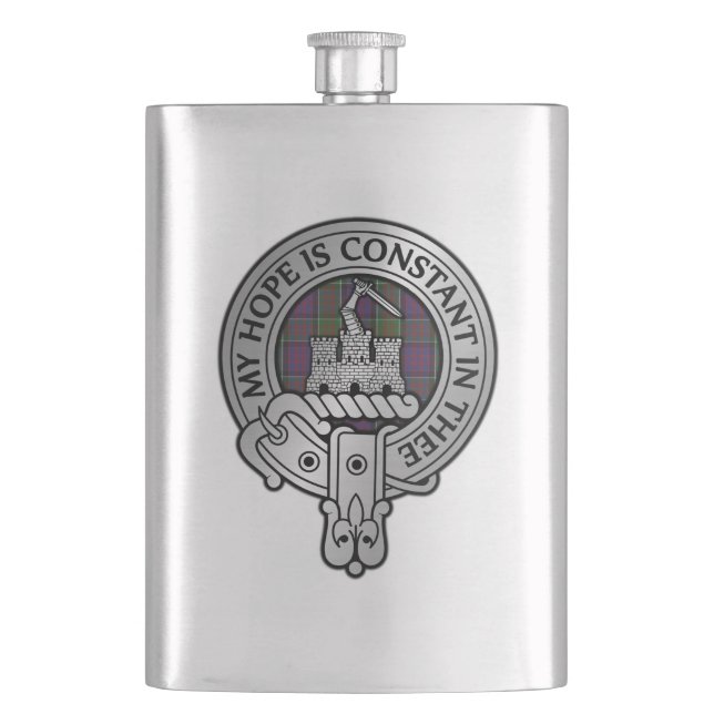 Clan MacDonald von Clanranald Wappen & Tartan Flas Flachmann (Vorderseite)