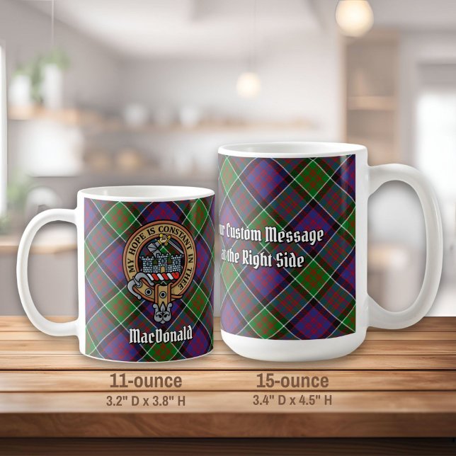 Clan MacDonald von Clanranald Wappen über Tartan Kaffeetasse (Von Creator hochgeladen)