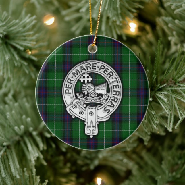 Clan MacDonald von Isles Wappen & Tartan Keramik Ornament (Baum)