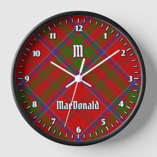 Clan MacDonald von Keppoch Tartan Large Clock Uhr