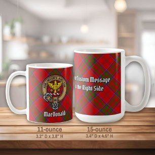Clan MacDonald von Keppoch Wappen über Tartan Kaffeetasse