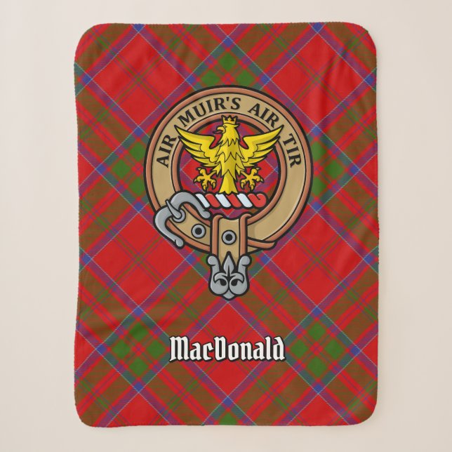 Clan MacDonald von Keppoch Wappen über Tartan Sherpadecke (Vorderseite)
