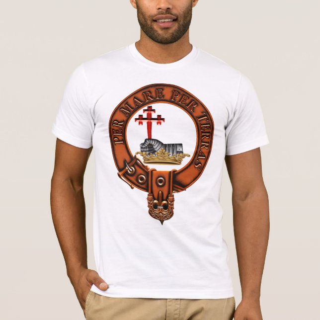 Clan MacDonald von MacDonald Familienwappen und T-Shirt (Vorderseite)