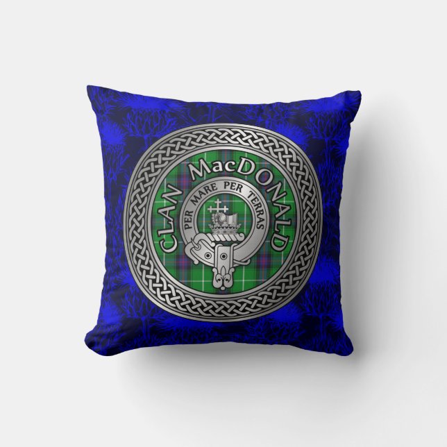 Clan MacDonald Wappen & Tartan Knot Kissen (Vorderseite)