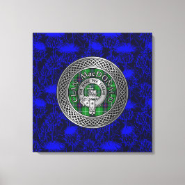 Clan MacDonald Wappen & Tartan Knot Leinwanddruck