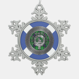Clan MacDonald Wappen & Tartan Knot Schneeflocken Zinn-Ornament