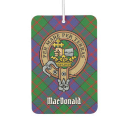 Clan MacDonald Wappen über Tartan Autolufterfrischer