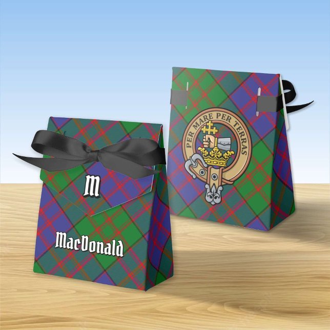 Clan MacDonald Wappen über Tartan Gefälligkeitsbox Geschenkschachtel (Von Creator hochgeladen)