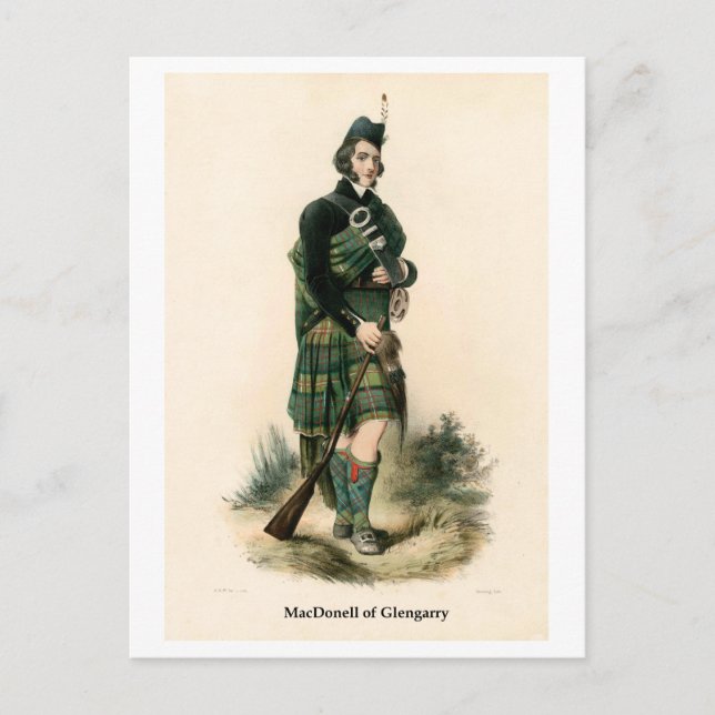 Clan MacDonell von Glengarry Postkarte (Vorderseite)