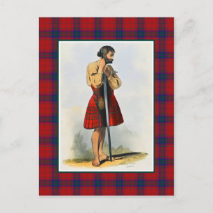 Clan MacDougall Vintage-Illustration Tartan-Rahmen Postkarte