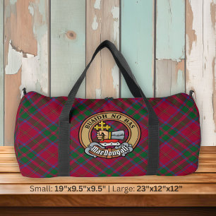 Clan MacDougall-Wappen über Tartan Duffle Bag